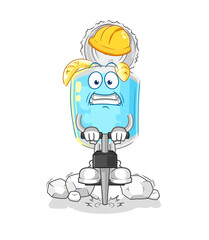 canned fish drill the ground cartoon character vector