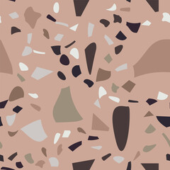 Rustic terrazzo flooring vector seamless for banner design.  Graphic modern pattern.  Vector illustration.