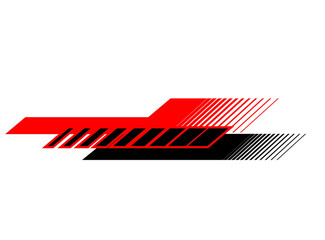 Vector abstract stripe. Arrow for a sports car. Sticker. Striped pattern for vehicles. Vector background