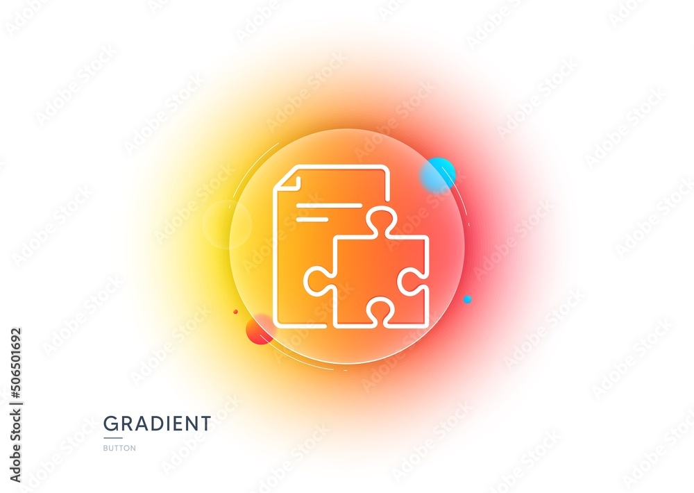 Poster strategy line icon. gradient blur button with glassmorphism. technical instruction sign. transparent