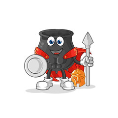 cauldron spartan character. cartoon mascot vector