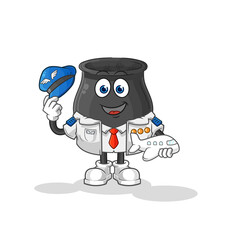 cauldron pilot mascot. cartoon vector