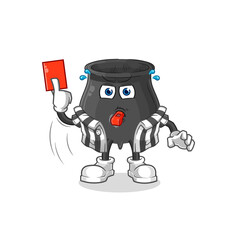 cauldron referee with red card illustration. character vector