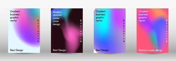 Set for liquid. Holographic abstract backgrounds.  Bright mesh blurred pattern in pink, blue, green tones.  Fashionable advertising vector in retro for book, annual, mobile interface, web application.