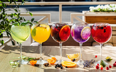 summer cocktails on the table