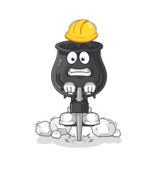 cauldron drill the ground cartoon character vector