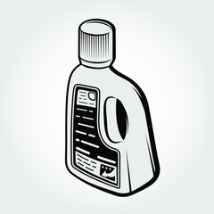 Liquid laundry detergent isolated on white background. Flat style vector illustration