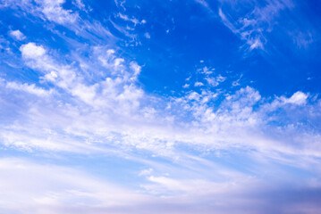 Naklejka na ściany i meble Sky clouds. Blue skies. The air is clean fresh
