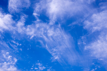 Sky clouds. Blue skies. The air is clean fresh