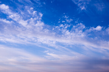 Naklejka na ściany i meble Sky clouds. Blue skies. The air is clean fresh