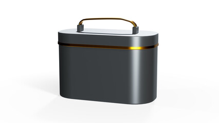 Black cardboard box on a white background 3d render