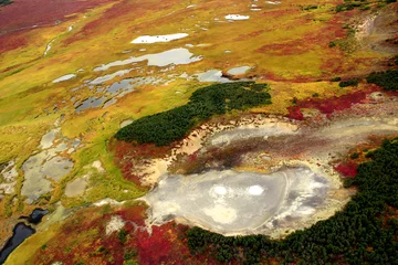 Uzon-Vulkan-Caldera, Blick aus einem Hubschrauber. Kamtschatka, Russland © Наталья Зайцева