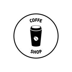 Simple coffee shop icon on white background. Cup. Graphic elements. Trendy flat isolated symbol, sign for: illustration, outline, logo, mobile, app, emblem, design, web, dev,ui, gui, ux. Vector EPS 10