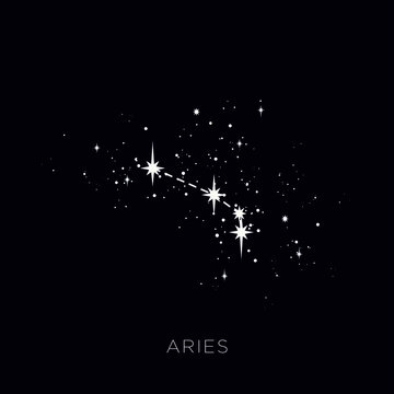 Star constellation zodiac aries line vector