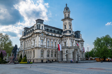 Nowy Sącz City Hall in Poland - obrazy, fototapety, plakaty