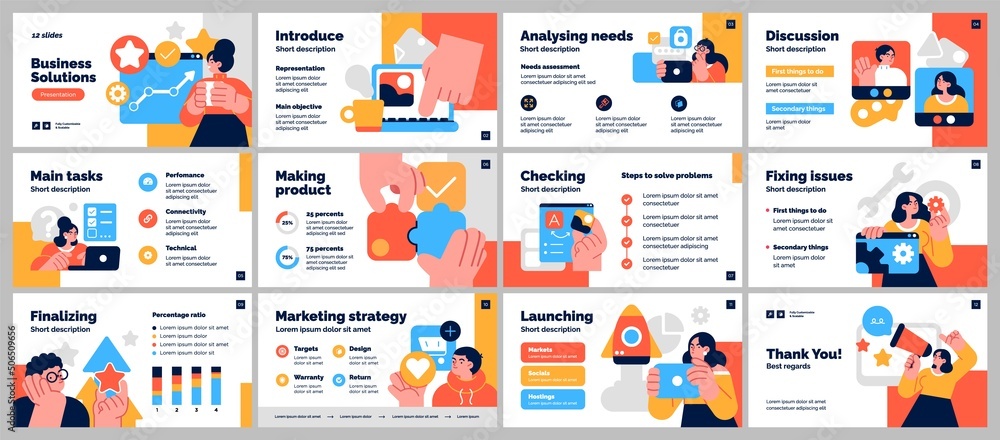 Poster presentation and slide layout background. design template with business people. use for business ann