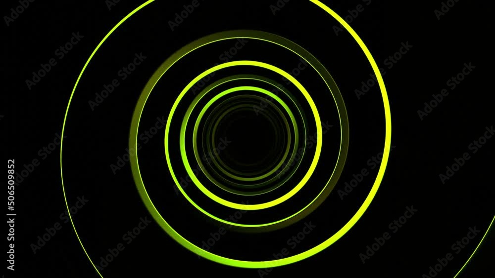 Poster centralized spiral with line on black background. design. thin spiral twisting into center of circle