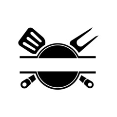 grill logo icon design template vector