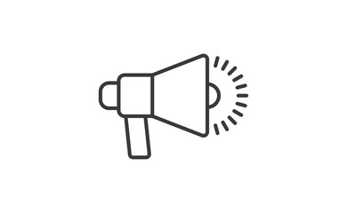 Megaphone vector icon. Promo announcement. Offer symbol. Bullhorn pictogram.