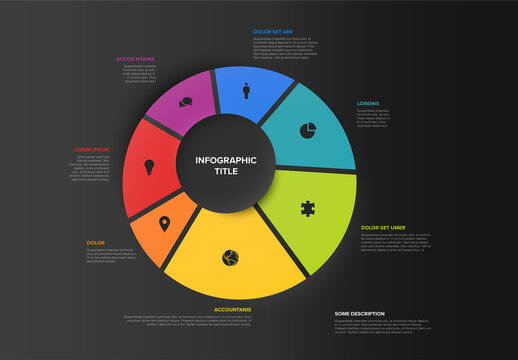 Multipurpose Dark Infographic Layout with Seven Elements
