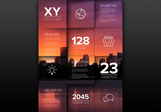 Vertical Mosaic with Background Photo Infographic Layout