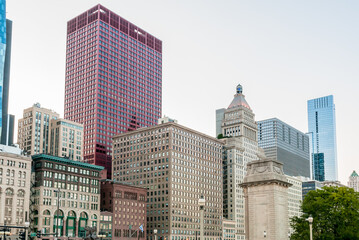 View of Chicago Downtown architecture, Illinois, USA