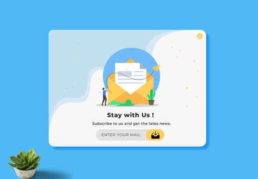 Website Subscription Popup Notification Banner Layout