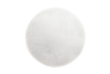 Splash of foam round shape on a white background. Soap foam isolate closeup