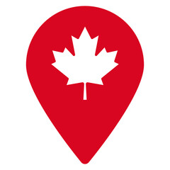 Canadian map point. Maple leaf (navigation, modern)