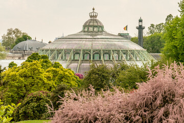 Brussels, Belgium, May 4, 2022. Royal Greenhouses of Laeken, Royal Castle of Laeken.Classical style...