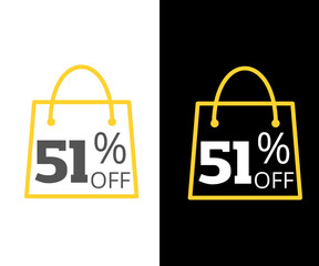 51% Off with discount gold black and white online shopping bag design 