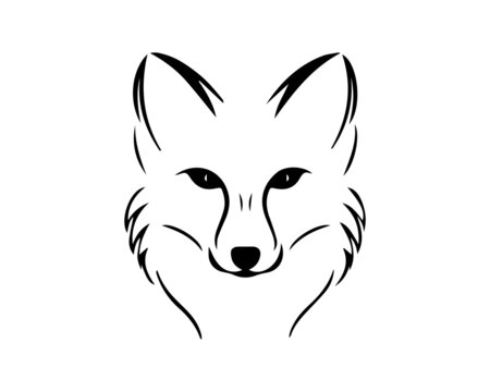 Fox Kitsune Mask Logo Of Animal Face Clipart, Cat Head Black