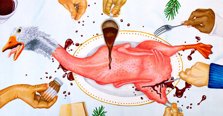 christmas goose traditional for dinner © Anne Sopart