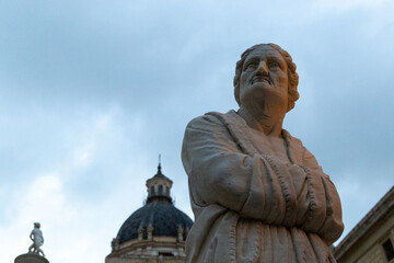 Marble statue in the city of Palermo in Sicily