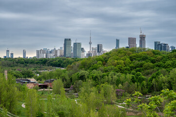 Beautiful Skyline of Toronto from Evergreen Brickworks