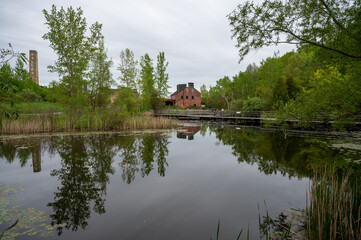 Fototapeta na wymiar Beautiful Evergreen Brickworks Park in Toronto