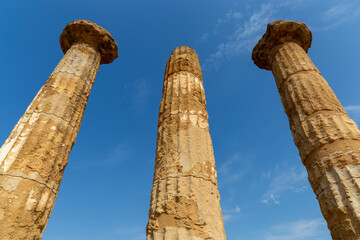 Ruins of Greek temples in Sicily