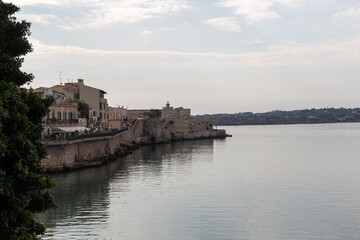 Fototapeta na wymiar Mediterranean village on the island of Sicily, by the sea
