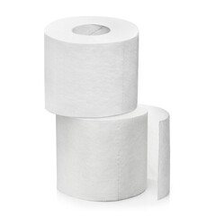 White toilet paper, isolated on white background