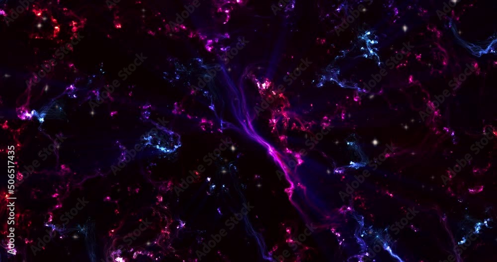 Wall mural abstract view from space on a galaxy with stars. red wallpaper, the universe is filled with nebulae 