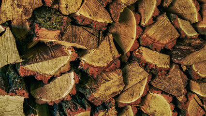 background with chopped firewood