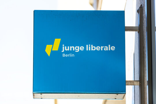 berlin,berlin /germany - 21 04 2022: a sign of the german party of the young liberals
