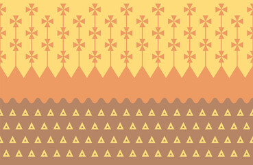 Cute seamless pattern with geometric stylized nature elements. Colorful trendy decorative background.