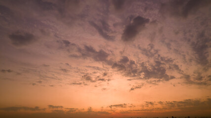 Beautiful sky with clouds in a sunset in São Paulo, Brazil. In the Planalto Paulista neighborhood. 