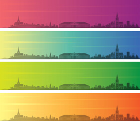 Biel Multiple Color Gradient Skyline Banner