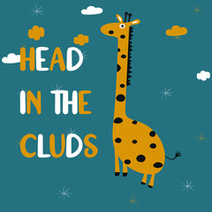 head in the cluds giraffe

