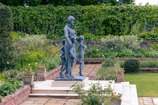 Statue of Diana, Princess of Wales as seen in Sunken Garden, Kensington Palace