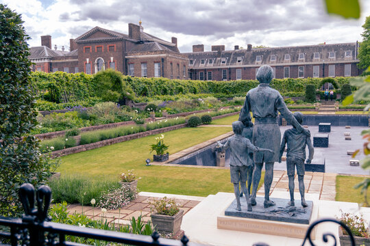 Statue of Diana, Princess of Wales as seen in Sunken Garden, Kensington Palace