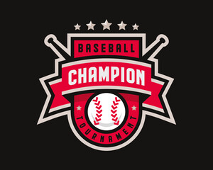 Baseball logo design, emblem tournament template editable for your design.