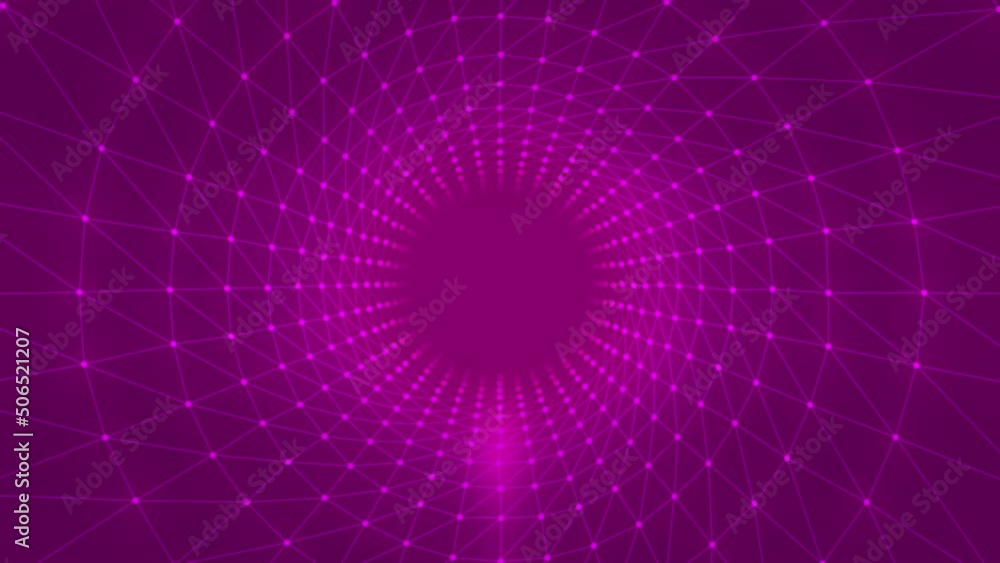Aufkleber round corridor with virtual grid. motion. centralized tunnel with circular grid in virtual space. hy
